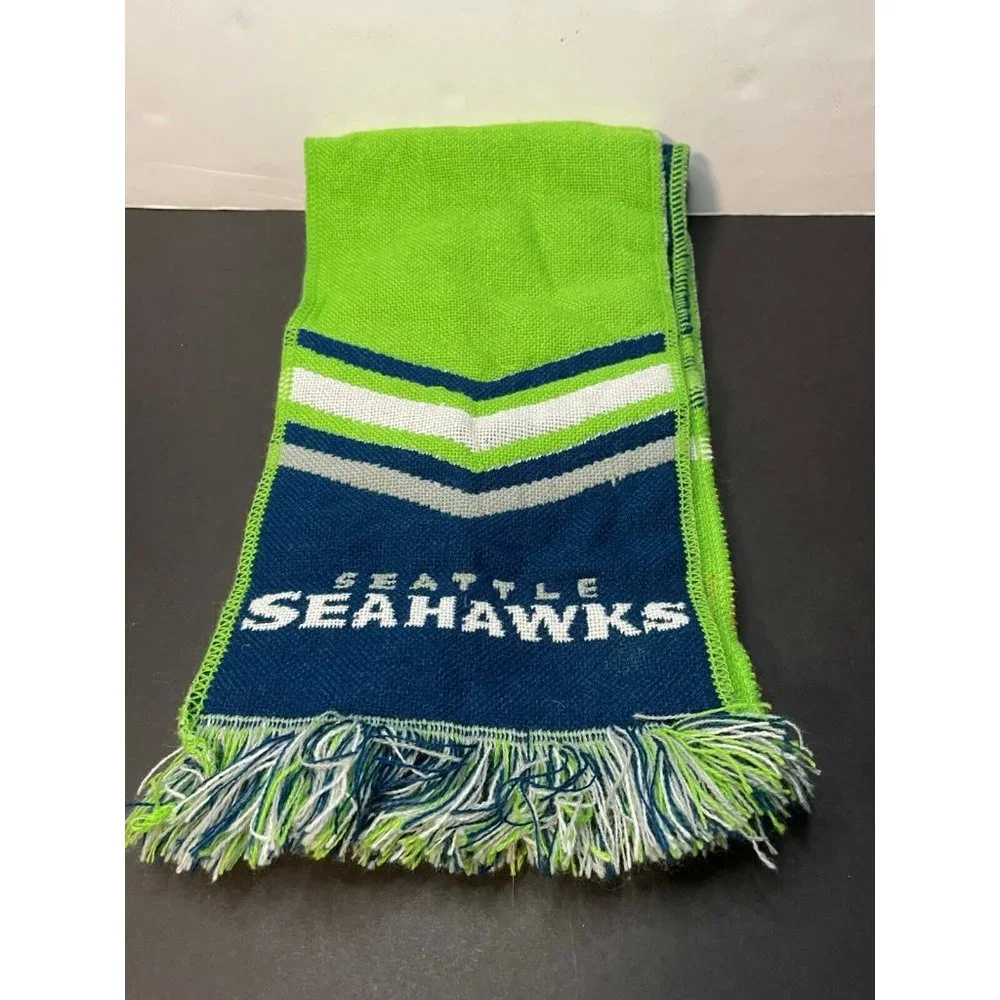 NFL Seattle Seahawks scarf knit football winter neck Safeway green blue